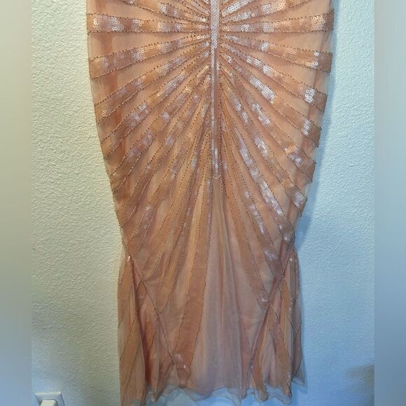 Elegant Peach Evening Gown - Picture 8 of 10